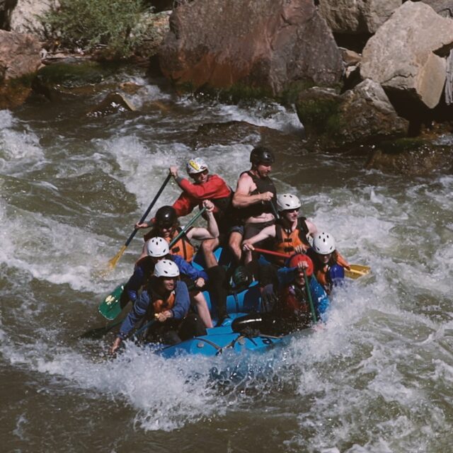 Group white water rafting in Colorado