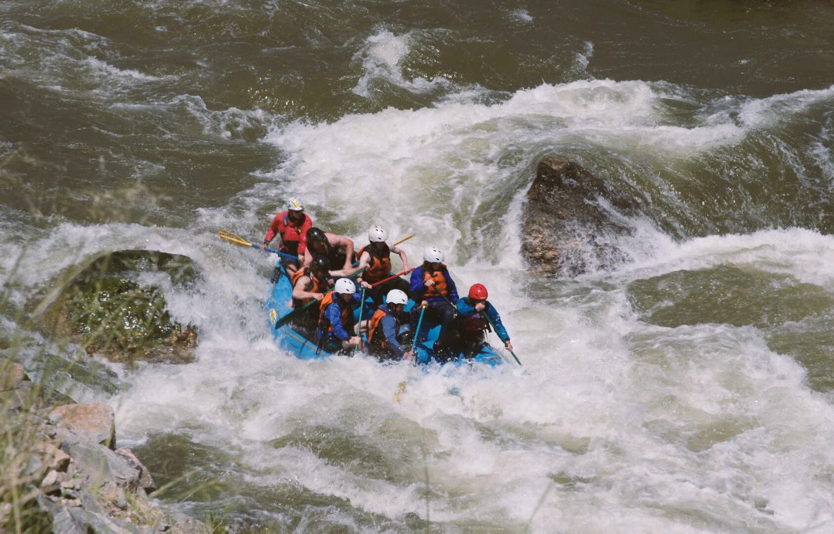 Group white water rafting in Colorado